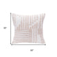 22" Beige And White Geometric Cotton Throw Pillow Cover with Tufts