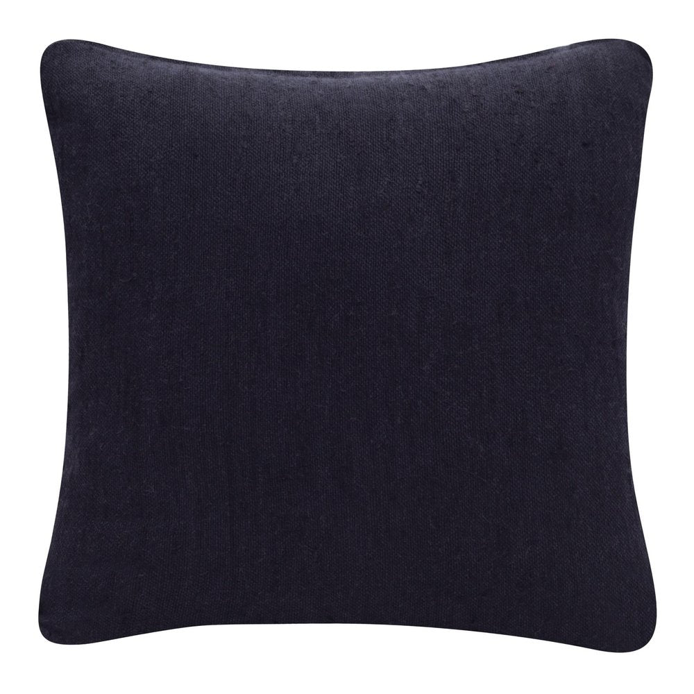 20" Black Linen Blend Throw Pillow Cover