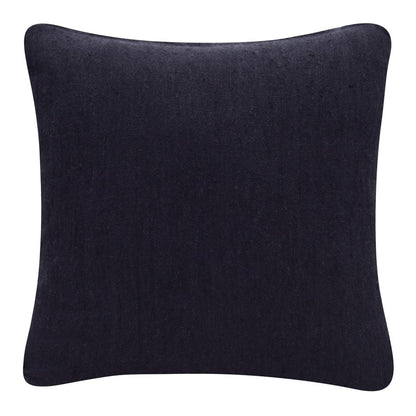 20" Black Linen Blend Throw Pillow Cover