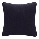20" Black Linen Blend Throw Pillow Cover
