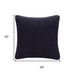 20" Black Linen Blend Throw Pillow Cover