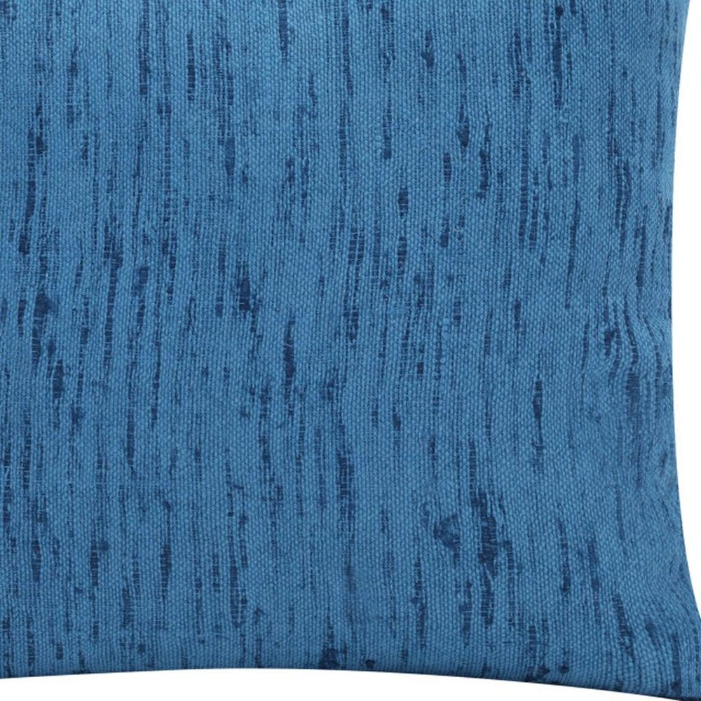 20" Blue Linen Blend Throw Pillow Cover