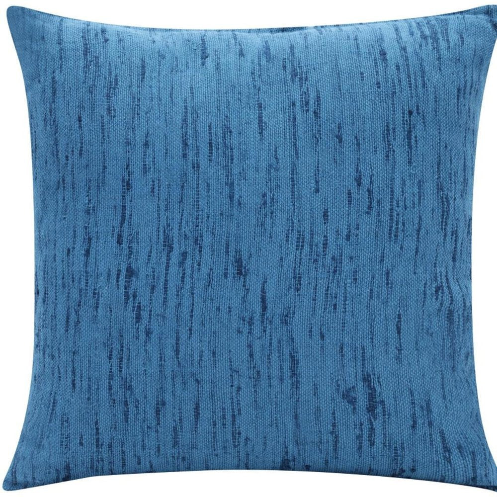 20" Blue Linen Blend Throw Pillow Cover