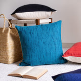 20" Blue Linen Blend Throw Pillow Cover