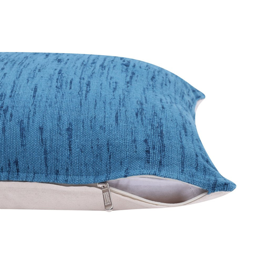 20" Blue Linen Blend Throw Pillow Cover