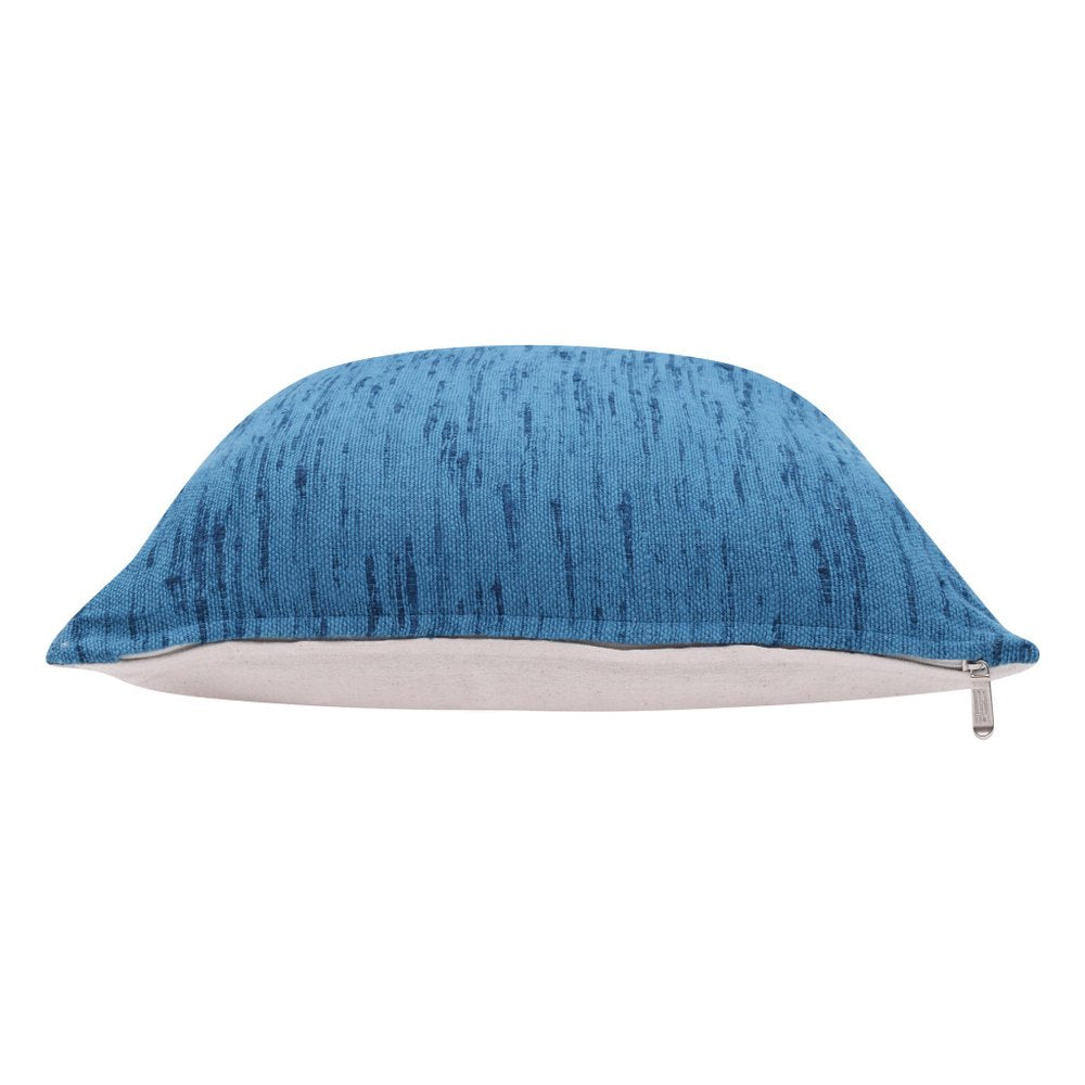 20" Blue Linen Blend Throw Pillow Cover