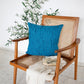 20" Blue Linen Blend Throw Pillow Cover
