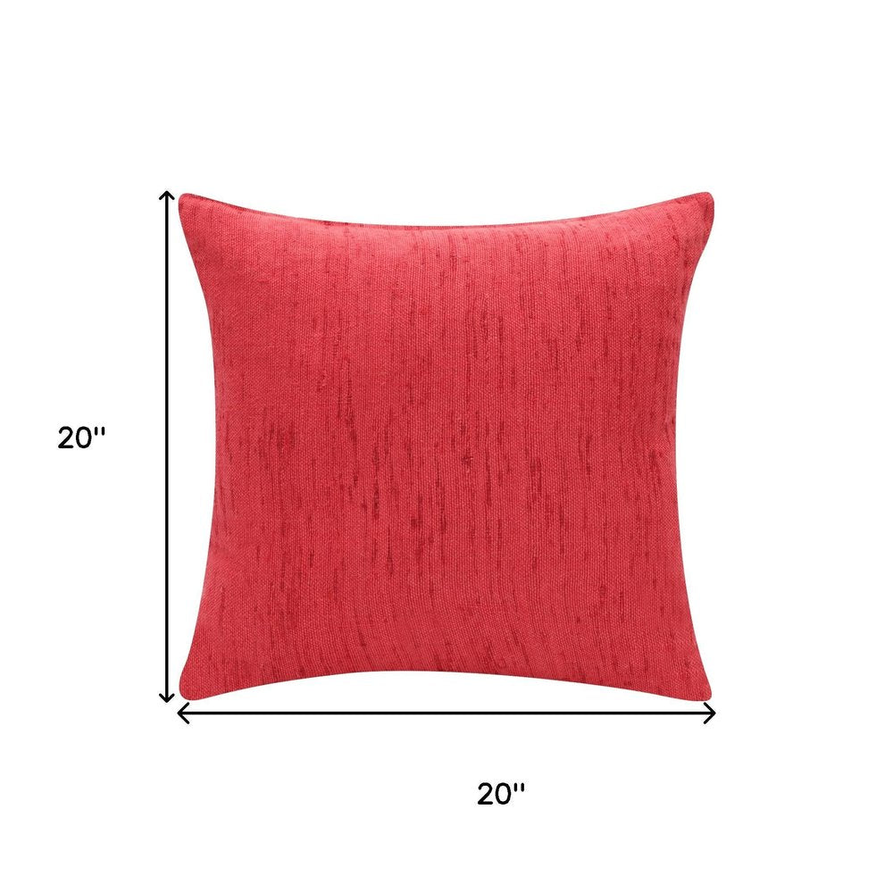 20" Coral Linen Blend Throw Pillow Cover