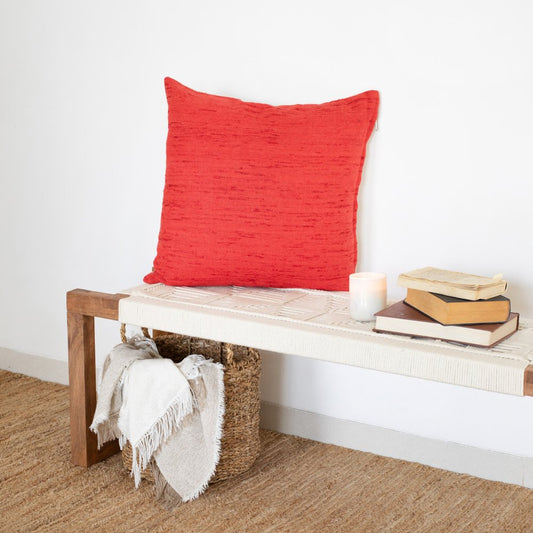 20" Coral Linen Blend Throw Pillow Cover