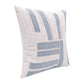 20" Blue And Ivory Striped Cotton Blend Throw Pillow Cover