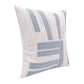 20" Blue And Ivory Striped Cotton Blend Throw Pillow Cover