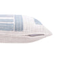 20" Blue And Ivory Striped Cotton Blend Throw Pillow Cover