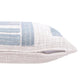 20" Blue And Ivory Striped Cotton Blend Throw Pillow Cover