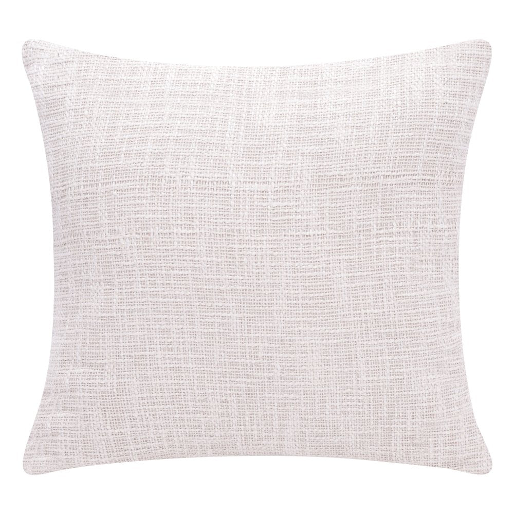 20" Blue And Ivory Striped Cotton Blend Throw Pillow Cover