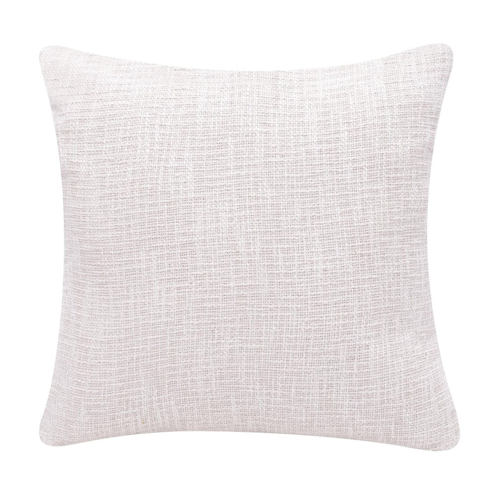 20" Teal Blue And Ivory Striped Cotton Blend Throw Pillow Cover