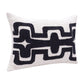 16" X 24" Onyx And Ivory Lumbar Geometric Cotton Blend Throw Pillow Cover