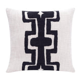 20" Black And Ivory Geometric Cotton Blend Throw Pillow Cover
