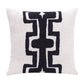 20" Onyx And Ivory Geometric Cotton Blend Throw Pillow Cover