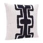 20" Onyx And Ivory Geometric Cotton Blend Throw Pillow Cover