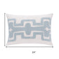 16" X 24" Blue And Ivory Lumbar Geometric Cotton Blend Throw Pillow Cover