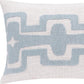 16" X 24" Blue And Ivory Lumbar Geometric Cotton Blend Throw Pillow Cover