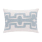 16" X 24" Blue And Ivory Lumbar Geometric Cotton Blend Throw Pillow Cover