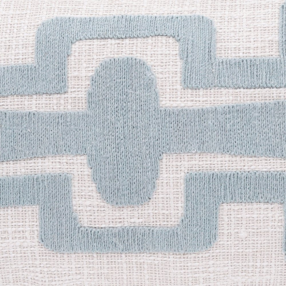 16" X 24" Blue And Ivory Lumbar Geometric Cotton Blend Throw Pillow Cover