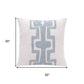 20" Blue And Ivory Geometric Cotton Blend Throw Pillow Cover
