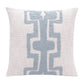20" Blue And Ivory Geometric Cotton Blend Throw Pillow Cover