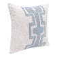 20" Blue And Ivory Geometric Cotton Blend Throw Pillow Cover