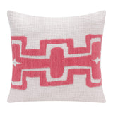 20" Coral And Ivory Geometric Cotton Blend Throw Pillow Cover