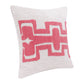 20" Coral And Ivory Geometric Cotton Blend Throw Pillow Cover