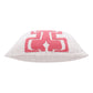 20" Coral And Ivory Geometric Cotton Blend Throw Pillow Cover