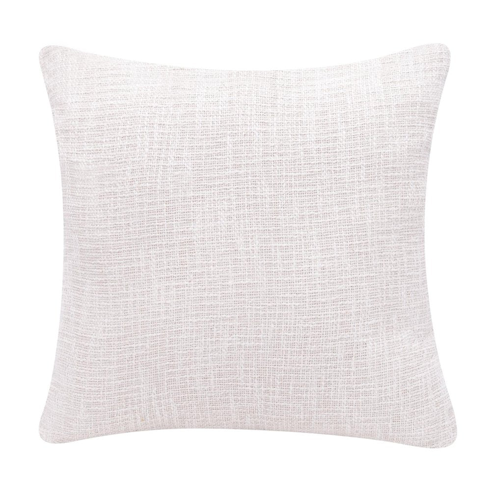 20" Coral And Ivory Geometric Cotton Blend Throw Pillow Cover