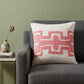 20" Coral And Ivory Geometric Cotton Blend Throw Pillow Cover