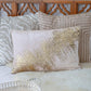 16" X 24" Gold And Pink Lumbar Abstract Throw Pillow Cover with Glitter