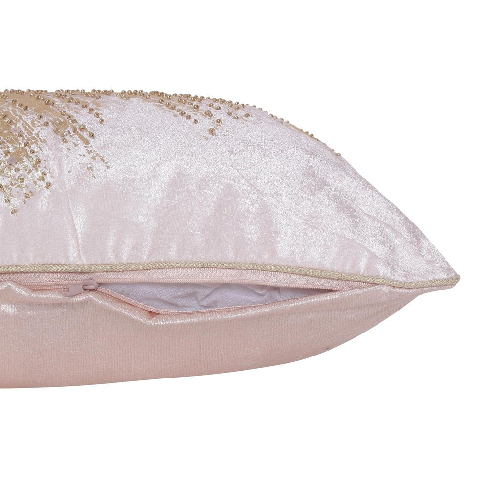 16" X 24" Gold And Pink Lumbar Abstract Throw Pillow Cover with Glitter