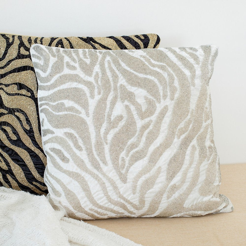 20" Gold And Black Abstract Throw Pillow Cover with Glitter