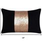 16" X 24" Gold And Black Lumbar Abstract Throw Pillow Cover with Sequin