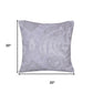 20" Silver And Gray Abstract Throw Pillow Cover