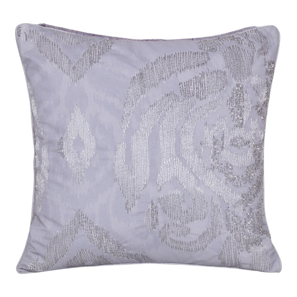 20" Silver And Gray Abstract Throw Pillow Cover