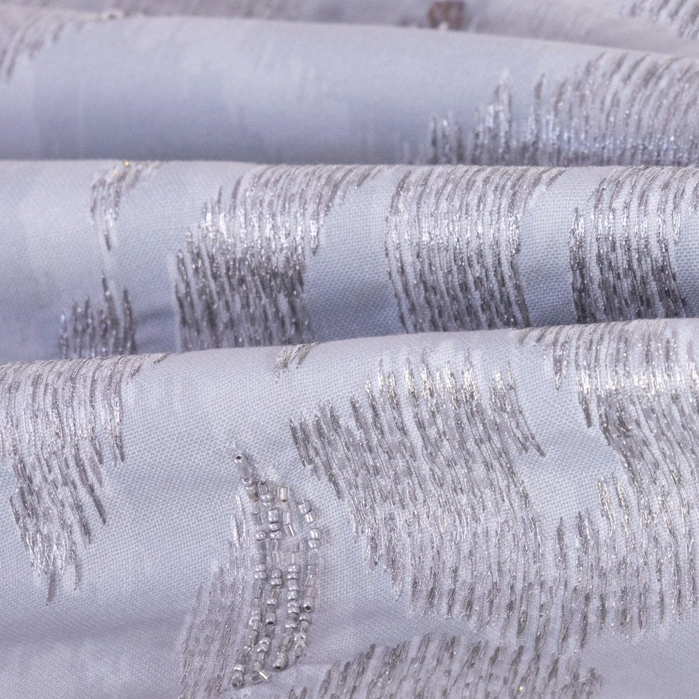 20" Silver And Gray Abstract Throw Pillow Cover