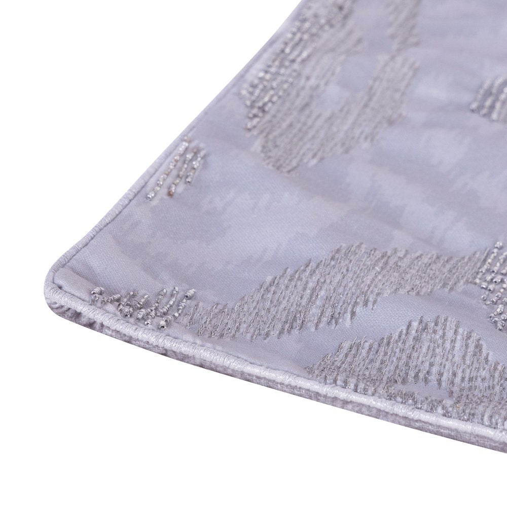 20" Silver And Gray Abstract Throw Pillow Cover