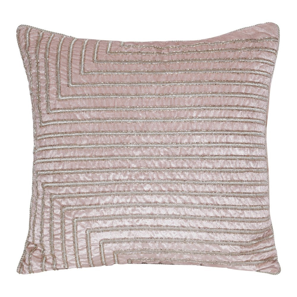 20" Pink And Gold Geometric Throw Pillow Cover