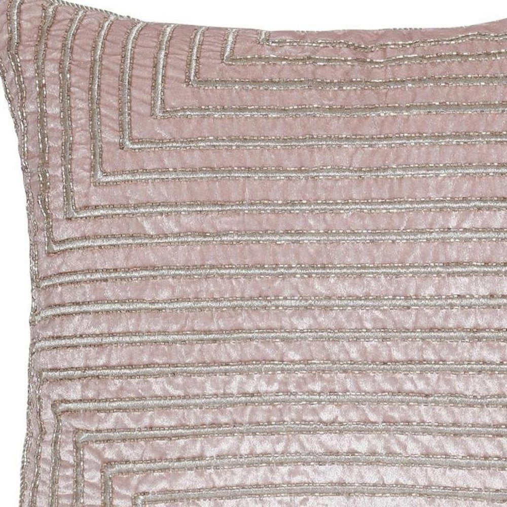 20" Pink And Gold Geometric Throw Pillow Cover with Glitter And Texture