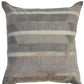 20" Gray And Tan Striped Faux Leather Throw Pillow Cover