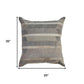 20" Gray And Beige Striped Wool Blend Throw Pillow Cover