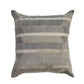 20" Gray And Tan Striped Faux Leather Throw Pillow Cover