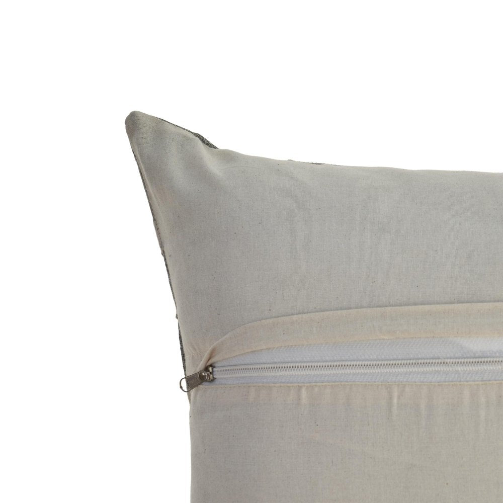 20" Gray And Tan Striped Faux Leather Throw Pillow Cover