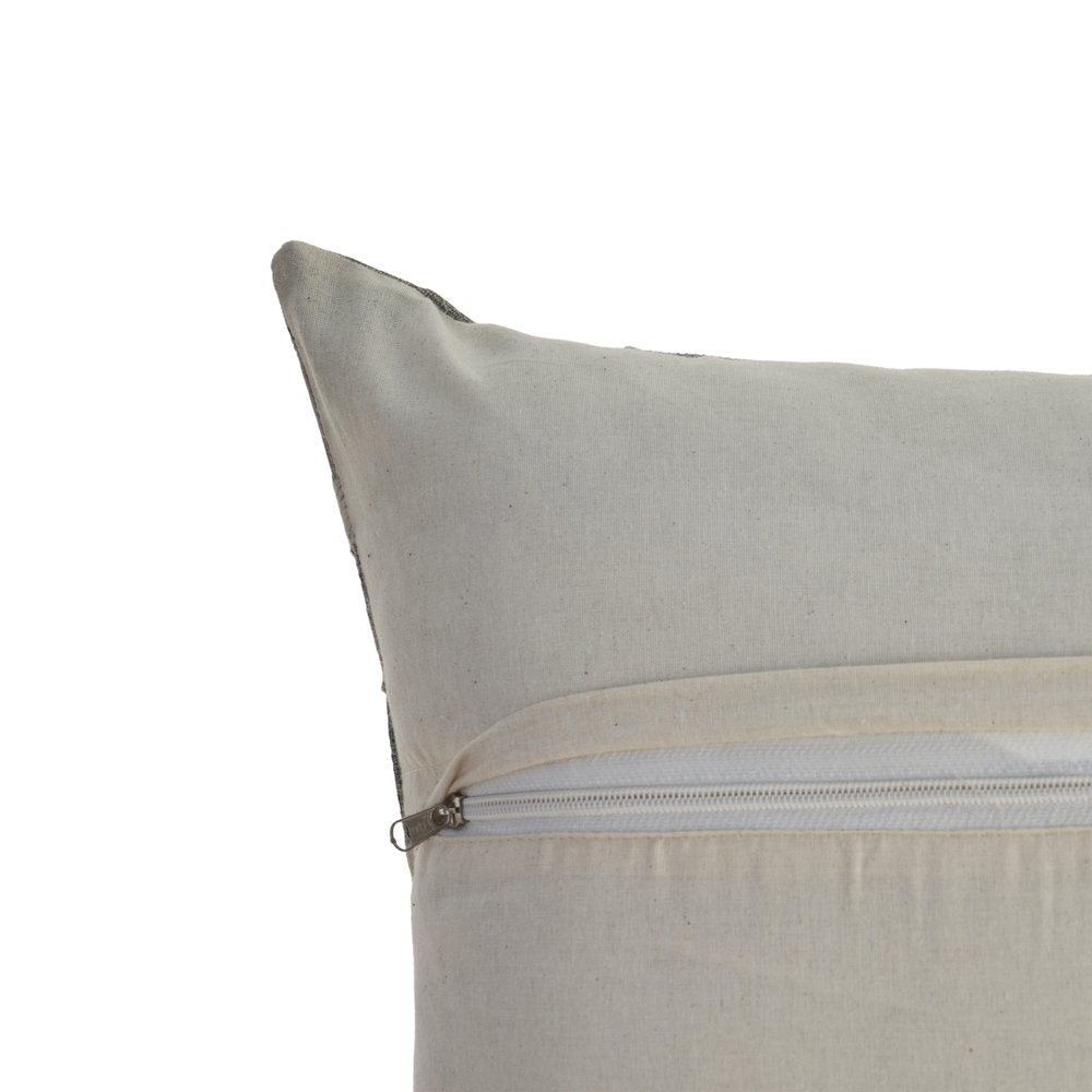 20" Gray And Tan Striped Faux Leather Throw Pillow Cover